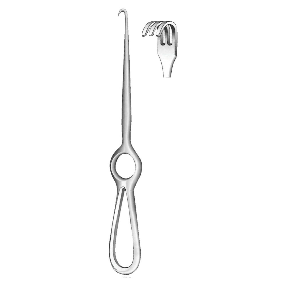 Volkman Retractor, 3 Prongs, Blunt 21.5cm