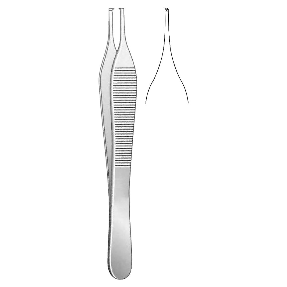 Adson Tissue Forceps, 1×2 Teeth 12cm