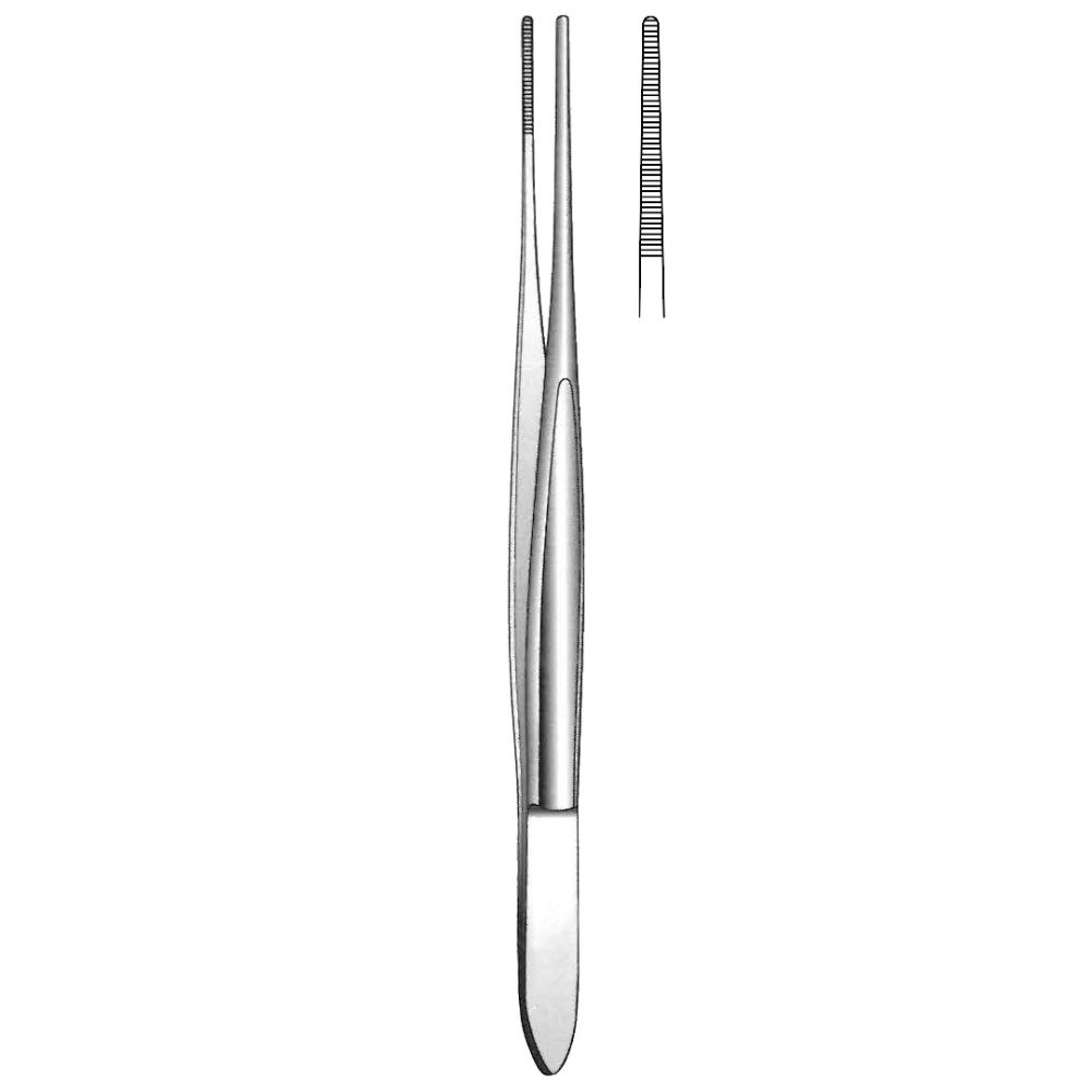 Cushing Dressing Forceps, Serrated, Straight 17.5cm