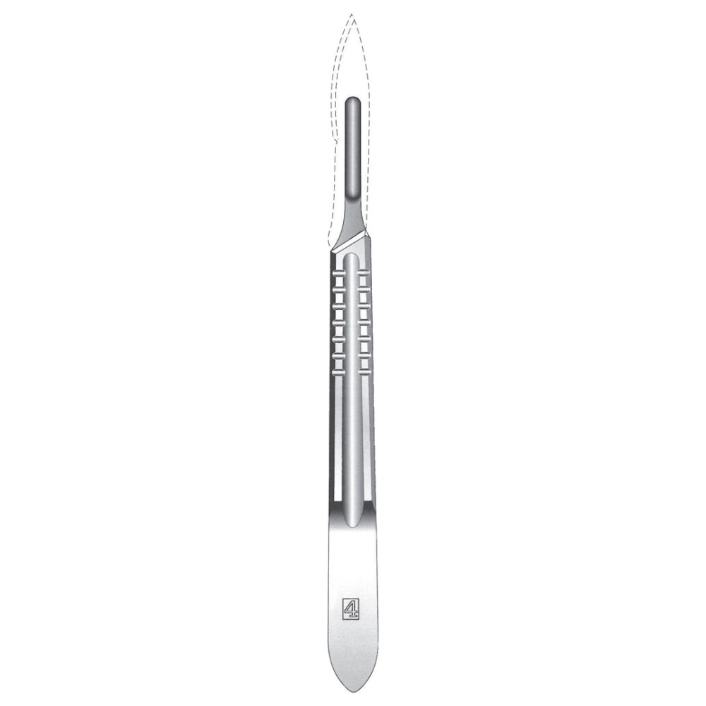 Scalpel Handle, Solid, Straight No.4