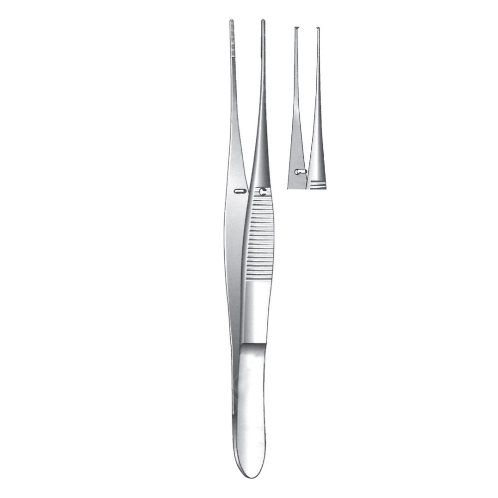 Graefe Fixation Forceps, 1×2 Teeth, Straight 10cm