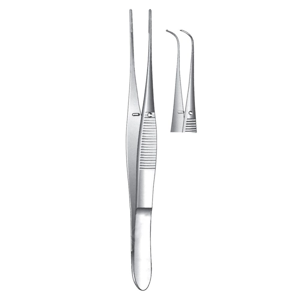 Graefe Iris Forceps, 1×2 Teeth, Curved 10cm