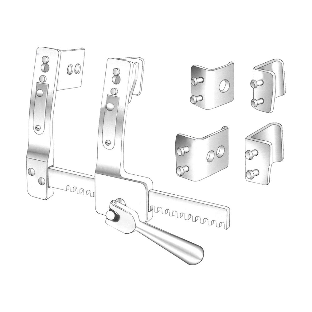 Buford Rib Spreader, With 2 Pairs Of Blade, 48 X 42 X 135 mm