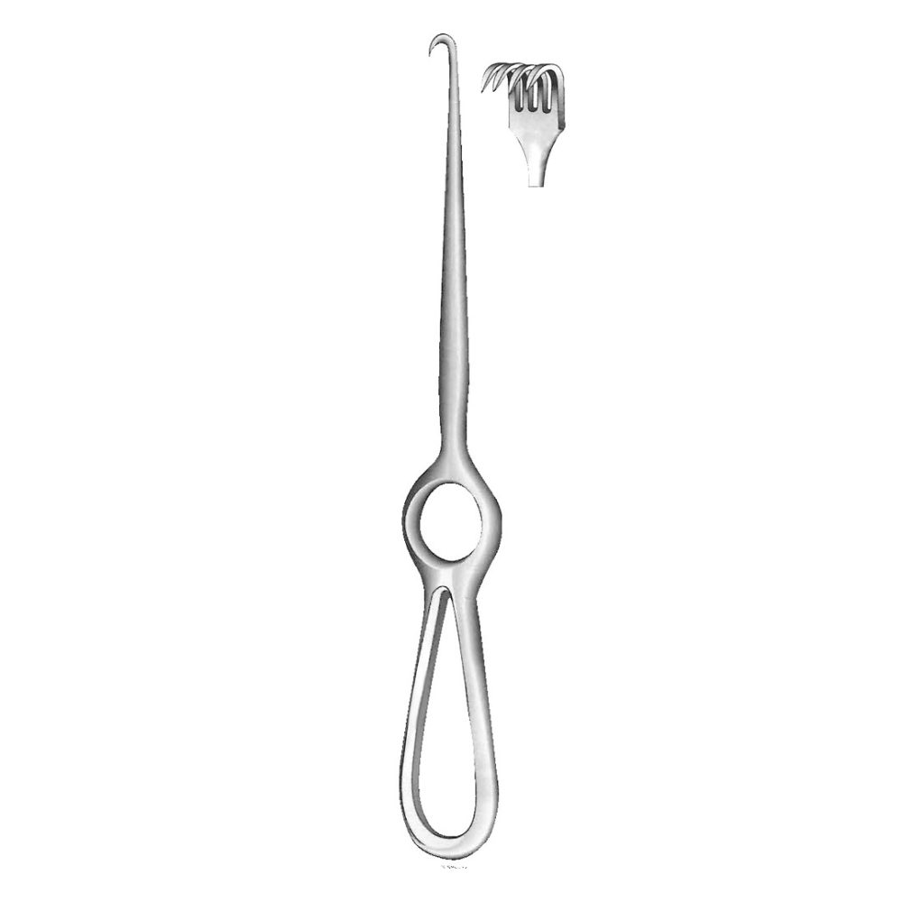 Volkman Retractor, 4 Prongs, Sharp 21.5cm